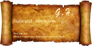 Györgyi Hermina névjegykártya